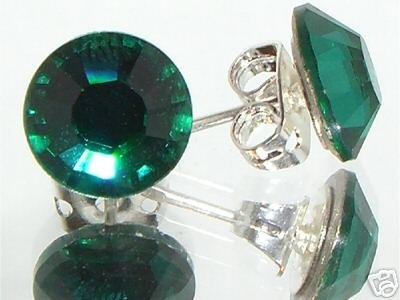7mm Wedding Bridal Emerald Crystal Stud Earrings made with SWAROVSKI ELEMENTS