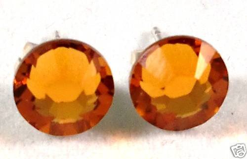 7mm Wedding Bridal Topaz Crystal Stud Earrings made with SWAROVSKI ELEMENTS