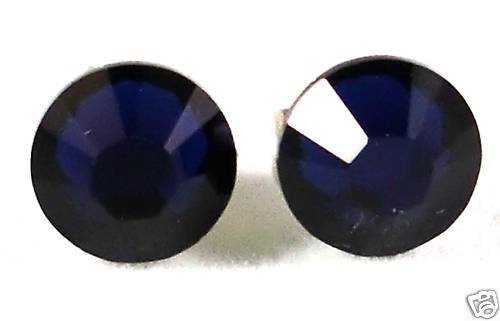 7mm Wedding Gift Dark Indigo Crystal Stud Earrings made with SWAROVSKI ELEMENTS