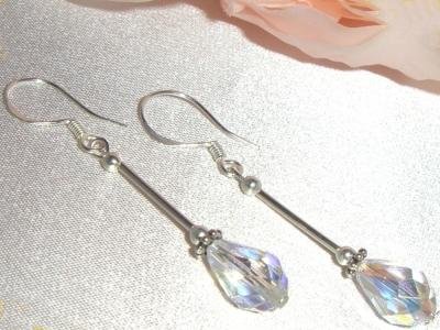 Crystal AB Drops Earrings Sterling Silver made with SWAROVSKI ELEMENTS