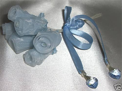 Wedding Bouquet Ribbon Crystal Heart Charm made with SWAROVSKI ELEMENTS