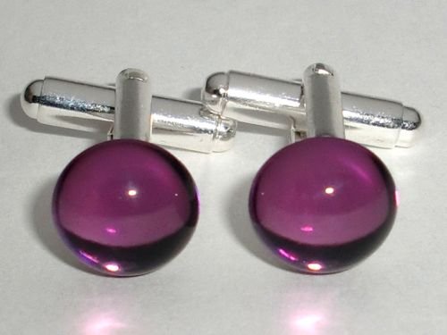 Wedding Groom Cabochon Amethyst Crystal Cufflinks made with SWAROVSKI ELEMENTS