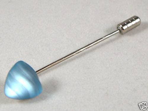 RARE! Wedding Swirl Crystal Aqua Cravat Tie Pin made with SWAROVSKI ELEMENTS