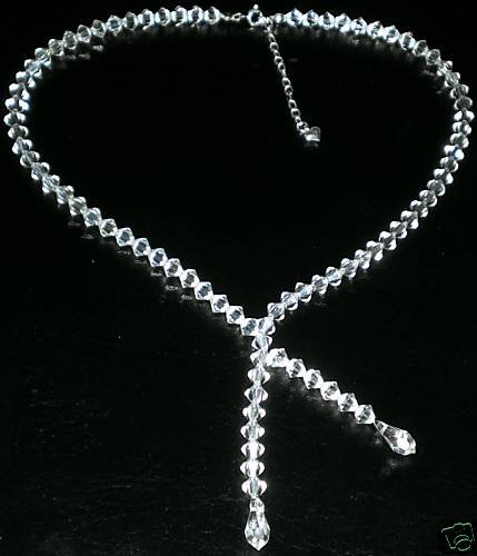 Wedding Bridal Favour Gift Crystals Tie Necklace made with SWAROVSKI ELEMENTS