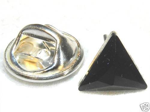 Wedding Party Groom Usher Jet Crystal Tack Tie Pin made with SWAROVSKI ELEMENTS