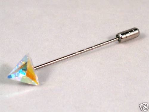 Wedding Party Groom Usher Crystal AB Cravat Tie Pin made with SWAROVSKI ELEMENTS