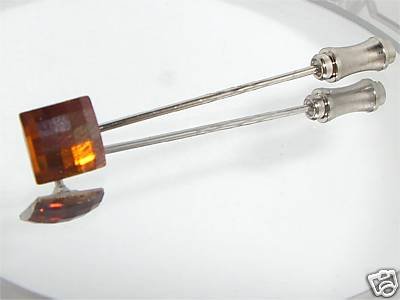 Wedding Groom Chess Copper Crystal Cravat Tie Pin made with SWAROVSKI ELEMENTS