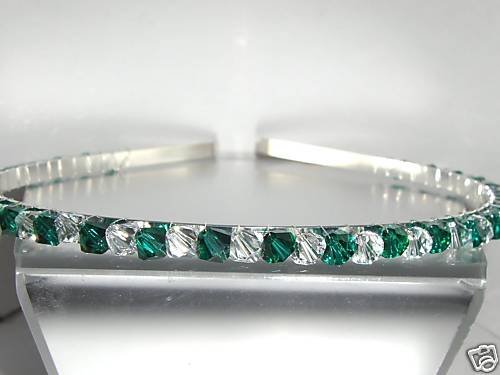 Wedding Bridal Headband Emerald Crystal Tiara Prom made with SWAROVSKI ELEMENTS