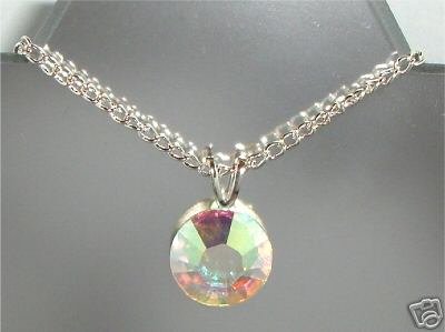 Wedding 11mm Flatback Crystal Clear AB Necklace made with SWAROVSKI ELEMENTS
