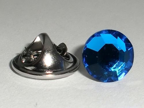 8.5mm Wedding Crystal Capri Blue Lapel Tack Tie Pin made with SWAROVSKI ELEMENTS