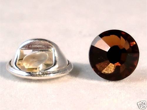 8.5mm Wedding Crystal Brown Lapel Tack Tie Pin made with SWAROVSKI ELEMENTS