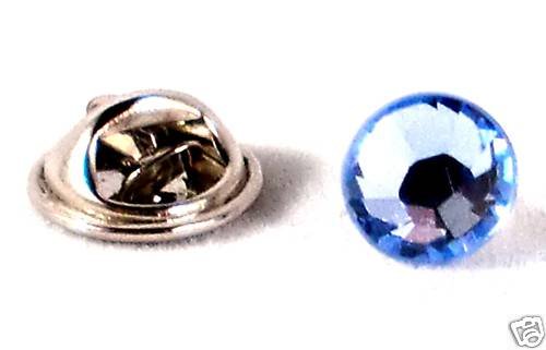 8.5mm Wedding Groom Crystal Aqua Lapel Tack Tie Pin made with SWAROVSKI ELEMENTS