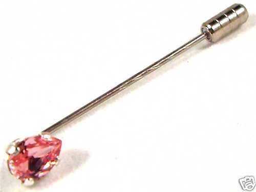 Wedding Groom Usher Lt.Rose Crystal Cravat Tie Pin made with SWAROVSKI ELEMENTS