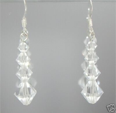 Sterling Silver 925 Valentine Xmas Crystal Earrings made with SWAROVSKI ELEMENTS