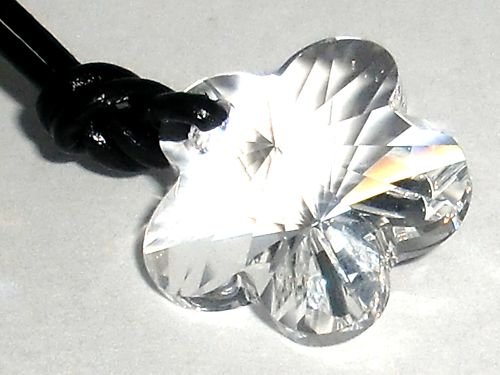 Wedding Necklace on Cord Crystal Flower Pendant made with SWAROVSKI ELEMENTS