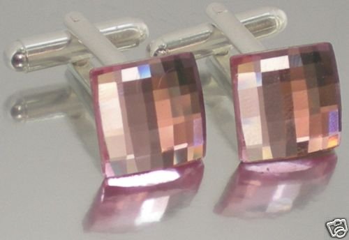 Wedding Chess Rose Crystal Groom Usher Cufflinks made with SWAROVSKI ELEMENTS