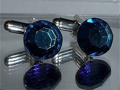 Wedding Blue Crystal Groom Usher Gift Cufflinks made with SWAROVSKI ELEMENTS