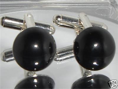 Wedding Groom Usher Cabochon Jet Crystal Cufflinks made with SWAROVSKI ELEMENTS
