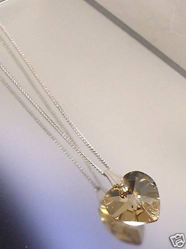 Sterling Silver Crystal Heart Pendant Necklace Gift made with SWAROVSKI ELEMENTS