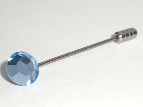 8.5mm Wedding Lt.Sapphire Crystal Cravat Tie Pin made with SWAROVSKI ELEMENTS