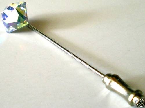 Wedding Groom Usher Gift Crystal Cravat Tie Pin made with SWAROVSKI ELEMENTS