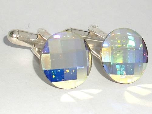 AB Chess Crystal Wedding Groom Gift Usher Cufflinks made with SWAROVSKI ELEMENTS