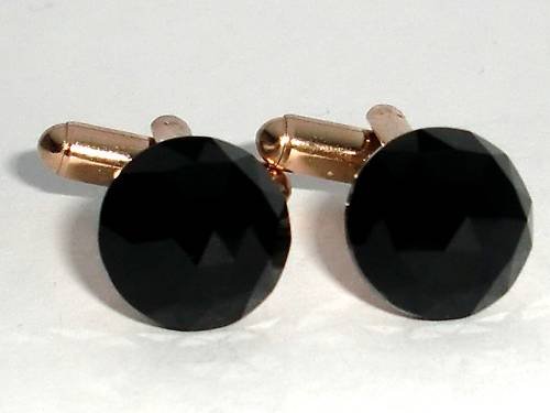 Wedding Jet Crystal Groom Usher Gift Cufflinks made with SWAROVSKI ELEMENTS