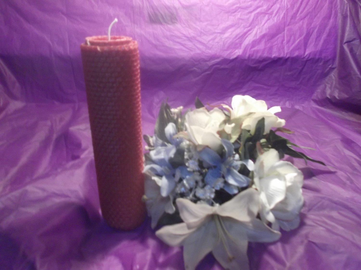 Layered Beeswax Pillar Candle