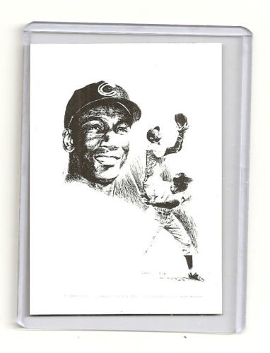 Ernie Banks Chicago Cubs Hand Bonded Magazine Artwork Card 1/1 Plain Back