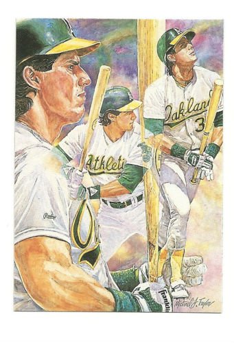 Jose Canseco Artwork card Hand Bonded from Magazine Artists Drawing Plain Back