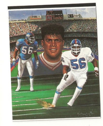 Lawrence Taylor Hand Bonded Artwork Football Card Plain Black Back 1/5 Unique