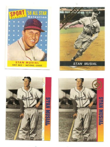 Stan The Man Musial 4 Card LOT Ballstreet gold Platinum Sport Mag Reprint #36