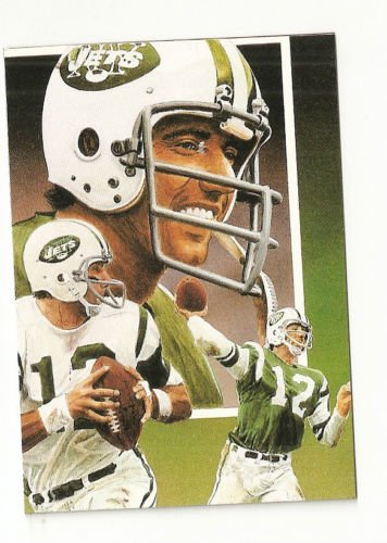 Joe Nameth Hand Bonded Card Unique Oddball Football NY Jets 3 Scenes Artwork '91