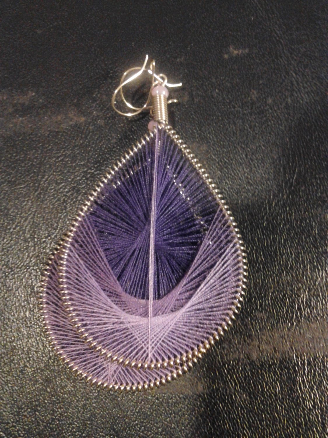 Brand New Large Purple Dangled Thread Earrings