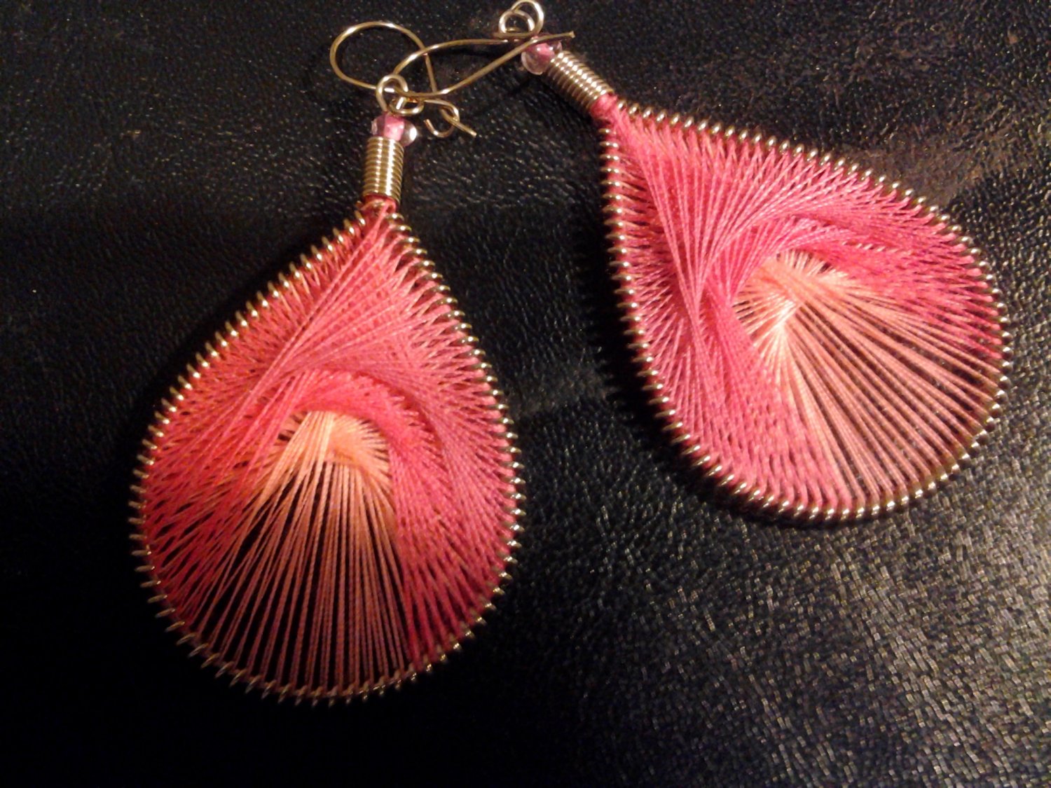 Brand New Small Light And Dark Pink Dangled Thread Earrings