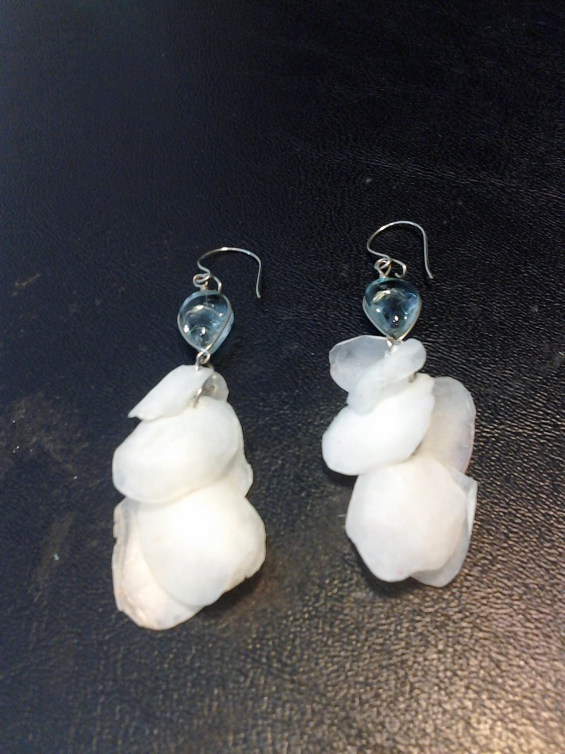 Brand New Beautiful Painted White Skin Fish Dangled Earrings
