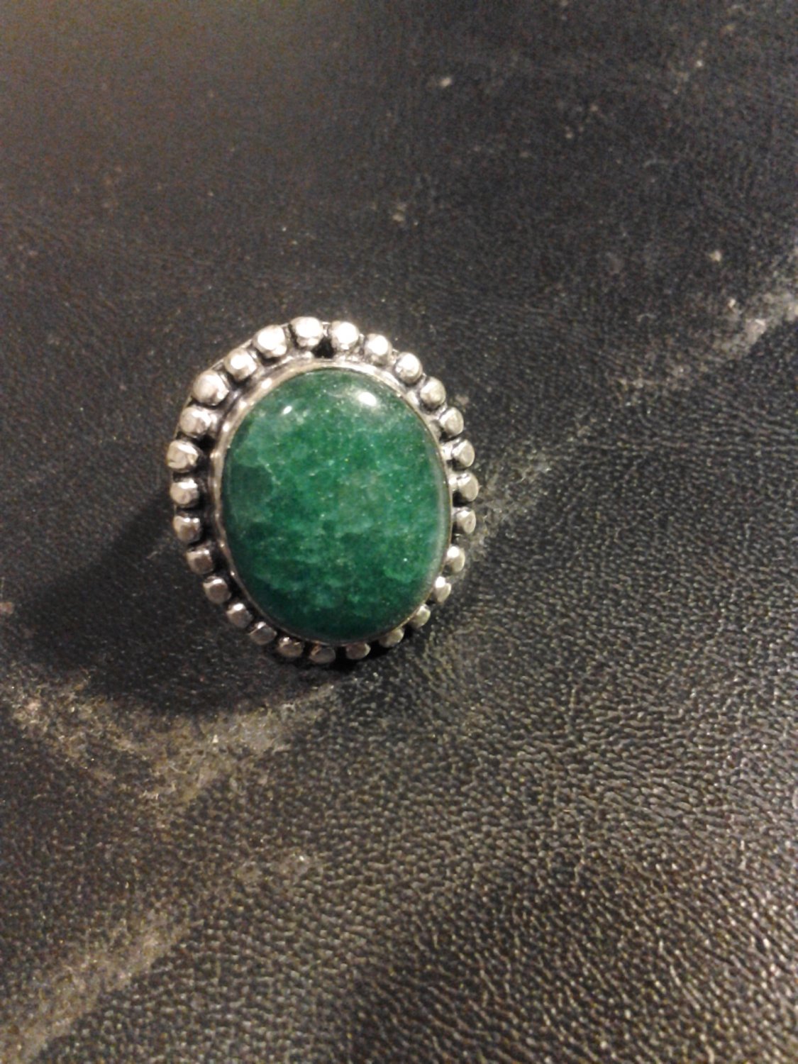 Brand New Beautiful Green Silver Ring Sz 8