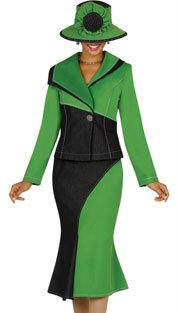 Brand New Beautiful Women's Devine Denim Jewel Green And Black 2-Piece Suit