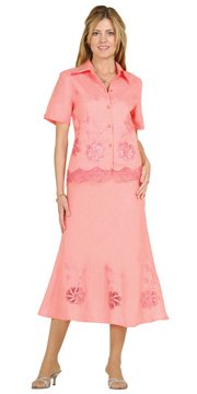 Brand New Linen Peach 2-Piece Casual Dress Wear