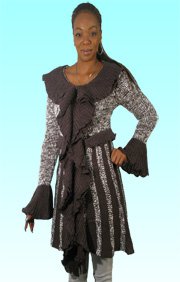 Brand New Sioni By Milano Size M Fall Holiday Knit Charcoal And White Cardigan