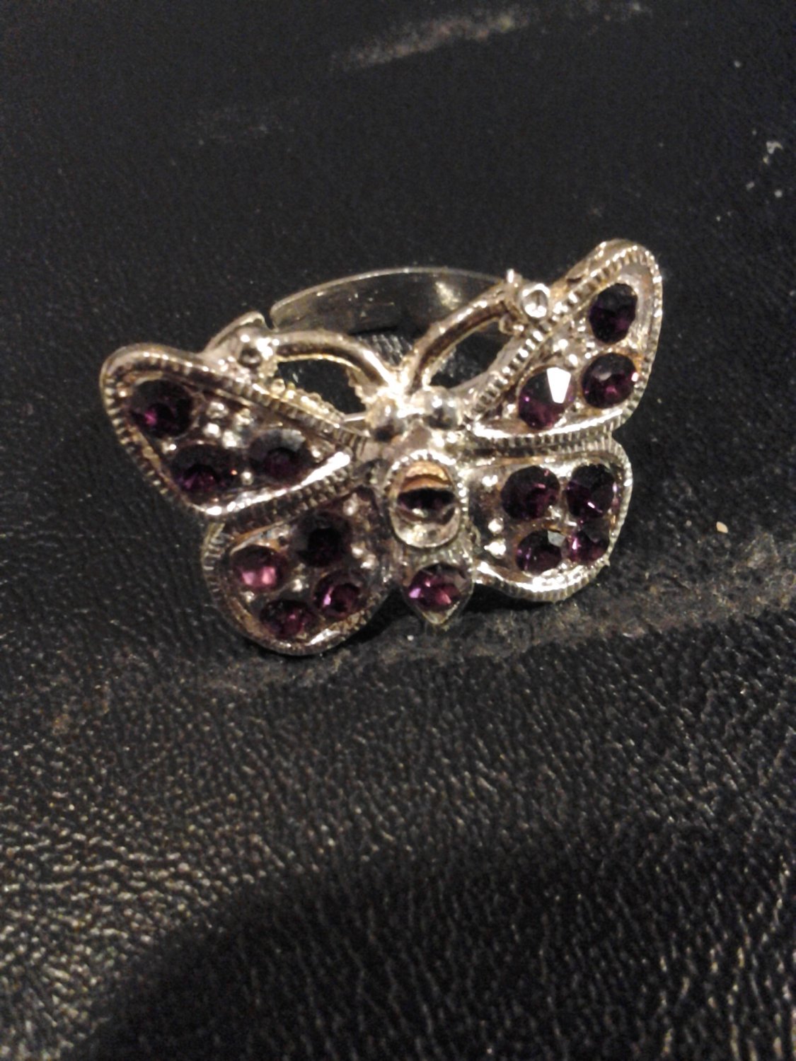 Brand New Beautiful Purple Butterfly Ajustable Rings