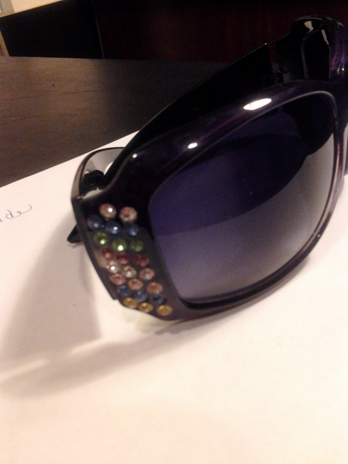 Brand New Beautiful Purple UV Multi Bling Jewel Color Sunglasses
