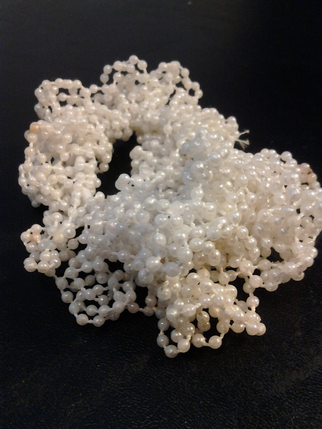 Beautiful White Pearl Small Bead Hair Scrunchie