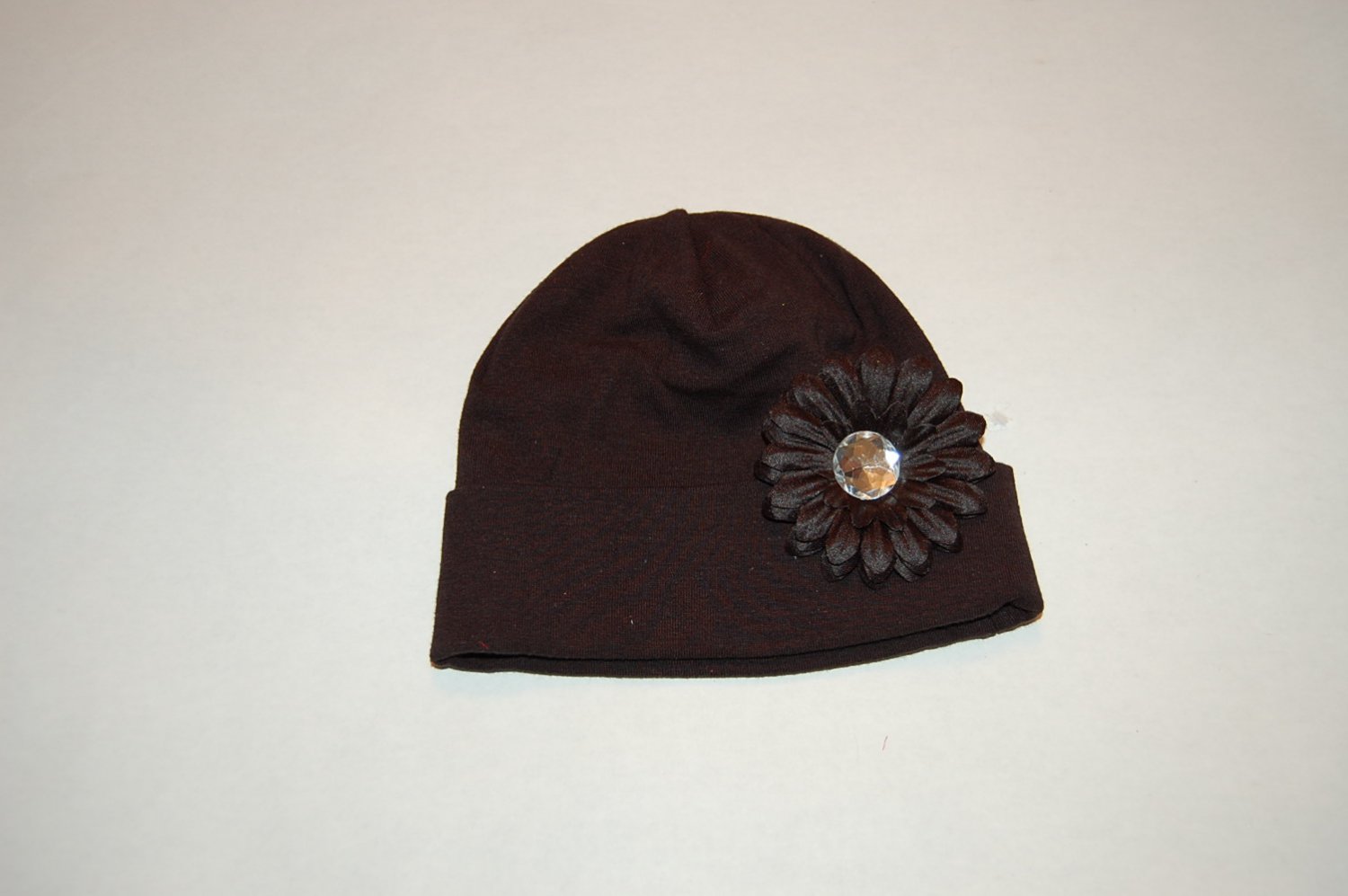 Cotton Black Hat with 2" Black Daisy