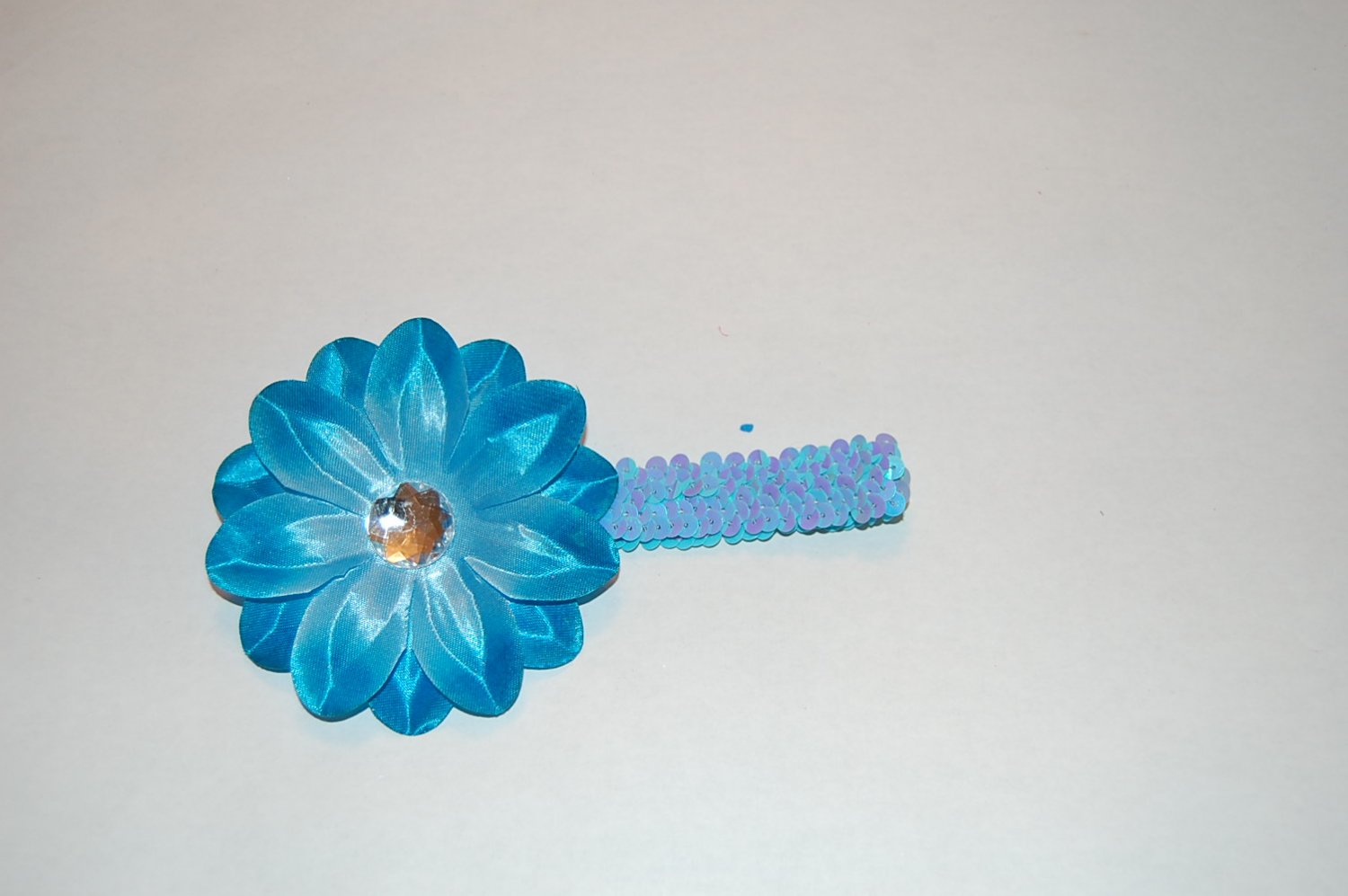 4" Tropical Lilly, 1" Sequined Headband, Blue/blue