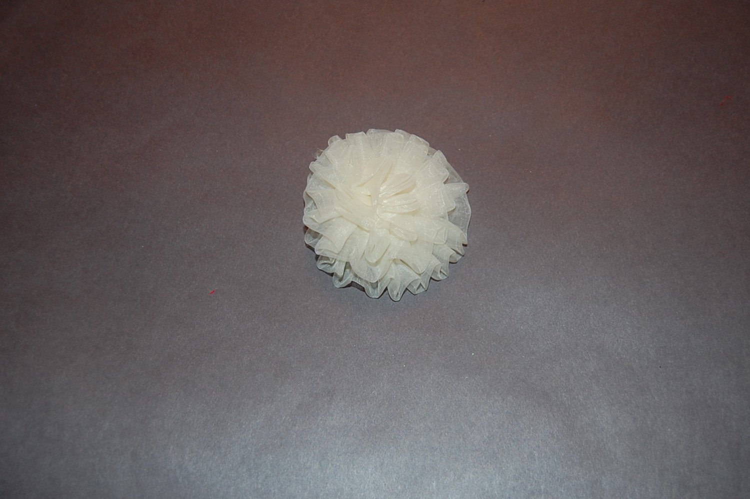 Chiffon Rosette on Alligator Clip, White