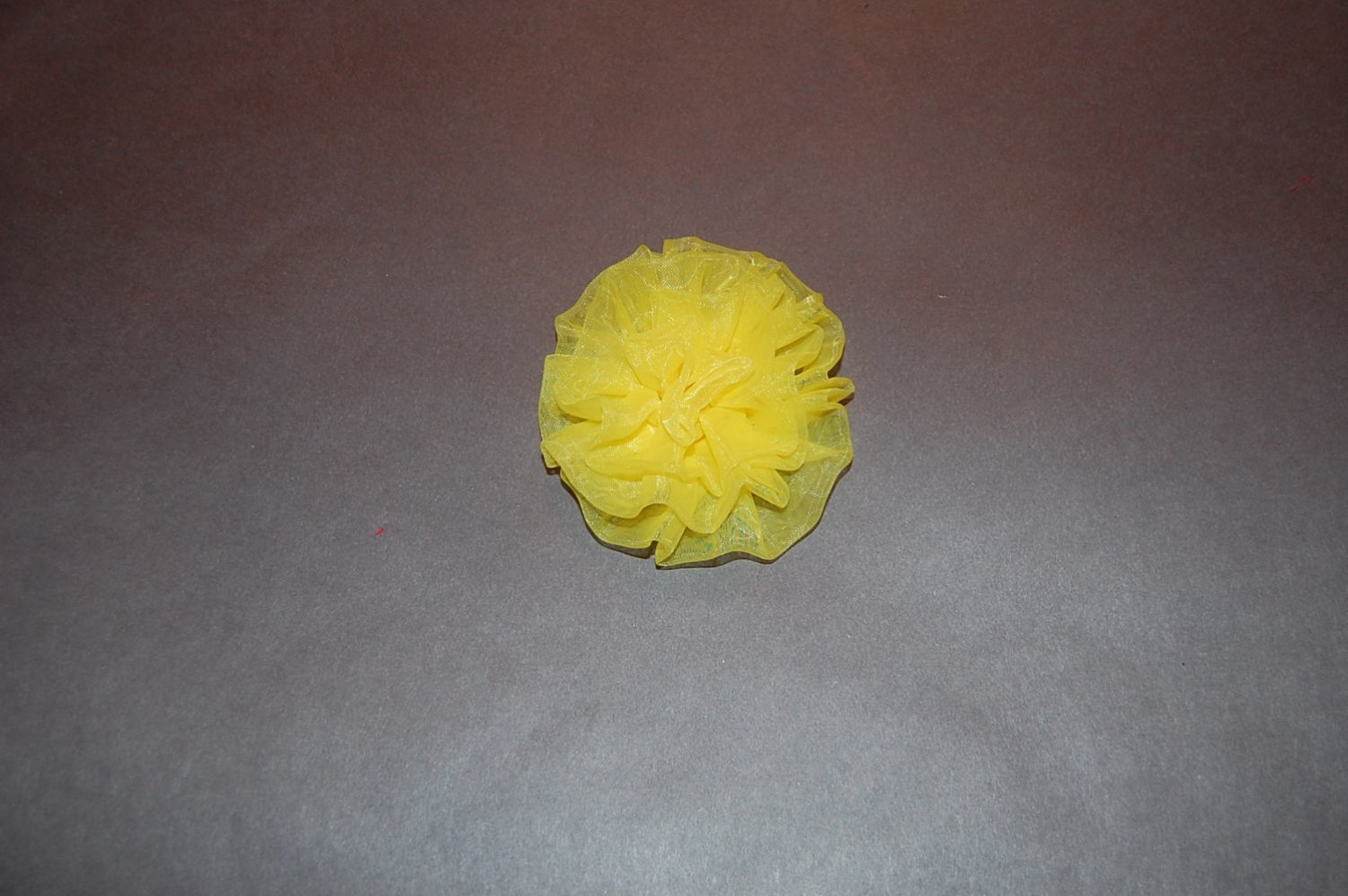 Chiffon Rosette on Alligator Clip, Yellow