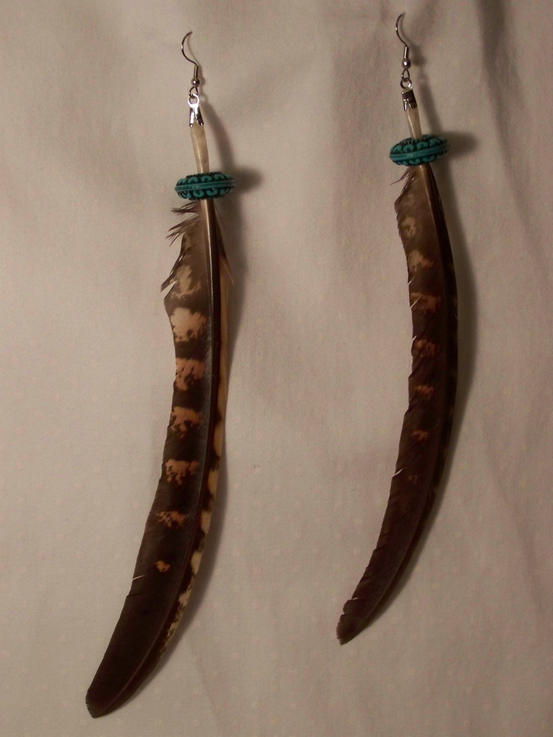 Beaded Feather Earrings