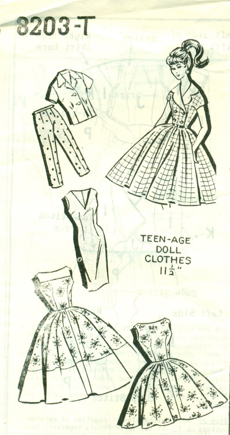 Vintage Kate Marchbanks Rockabilly Doll Pattern Mail Order UNCUT 8203-T