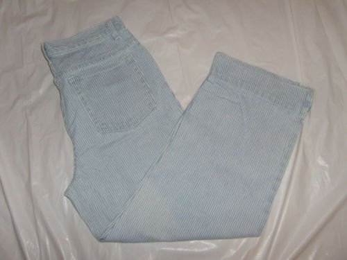 Women's Faded Glory Pant Capris size 8 blue white pin